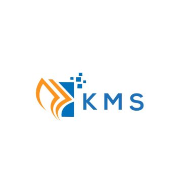 Beyaz arka planda KMS kredi onarım logosu tasarımı. KMS 'in yaratıcı baş harfleri Growth grafik harf logosu konsepti. KMS işletme finans logosu tasarımı.