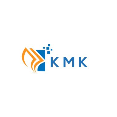 Beyaz arka planda KMK kredi onarım logosu tasarımı. KMK yaratıcı baş harfleri Growth grafik harf logosu kavramı. KMK işletme finans logosu tasarımı.
