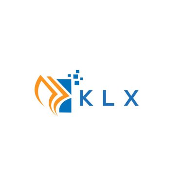 Beyaz arka planda KLX kredi onarım logosu tasarımı. KLX yaratıcı baş harfleri Growth grafik harf logosu konsepti. KLX işletme finans logosu tasarımı.