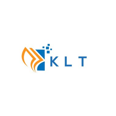 Beyaz arka planda KLT kredi onarım logosu tasarımı. KLT yaratıcı harflerin baş harfleri, Grafik Harfi Logosu. KLT işletme finans logosu tasarımı.