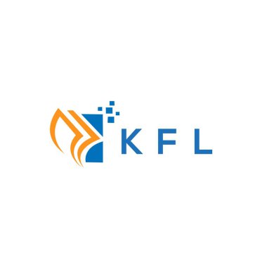 Beyaz arka planda KFL kredi onarım logosu tasarımı. KFL yaratıcı baş harfleri Growth grafik harf logosu konsepti. KFL işletme finans logosu tasarımı.