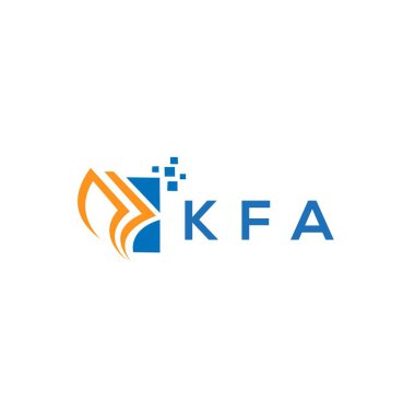 Beyaz arka planda KFA kredi onarım logosu tasarımı. KFA 'nın yaratıcı harflerinin baş harfleri. Grafik harfi logosu kavramı. KFA işletme finans logosu tasarımı.