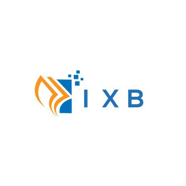 Beyaz arka planda IXB kredi onarım logosu tasarımı. IXB yaratıcı baş harfleri Growth grafik harf logosu konsepti. IXB işletme finans logosu tasarımı.