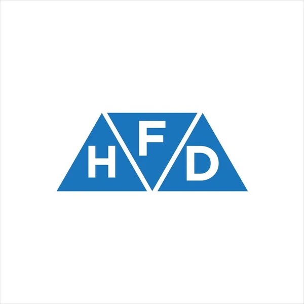 Fhd Driehoek Vorm Logo Ontwerp Witte Achtergrond Fhd Creatieve Initialen — Stockvector