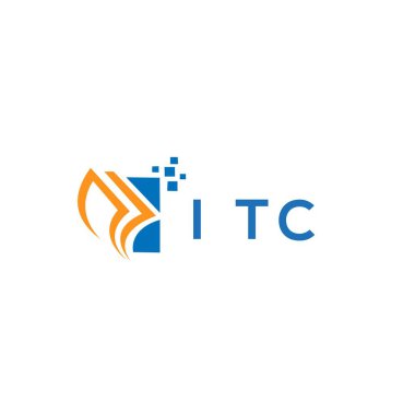 Beyaz arka planda ITC kredi onarım logosu tasarımı. ITC yaratıcı harflerin baş harfleri Grafik Harf Logosu. ITC işletme finans logosu tasarımı.