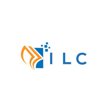 Beyaz arka planda ILC kredi onarım logosu tasarımı. ILC yaratıcı baş harfleri Growth grafik harf logosu konsepti. ILC işletme finans logosu tasarımı.