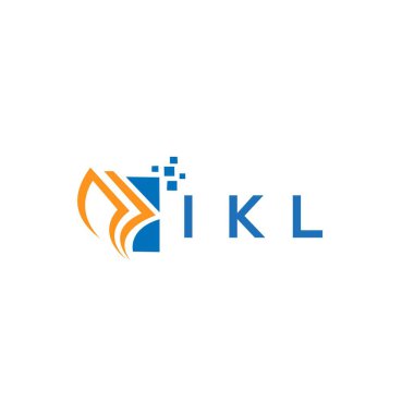 Beyaz arka planda IKL kredi onarım logosu tasarımı. IKL yaratıcı harflerin baş harfleri Grafik Harf Logosu. IKL işletme finans logosu tasarımı.