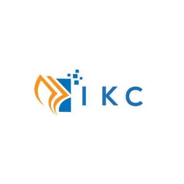 Beyaz arka planda IKC kredi onarım logosu tasarımı. IKC yaratıcı harflerin baş harfleri Grafik Harf Logosu. IKC işletme finans logosu tasarımı.