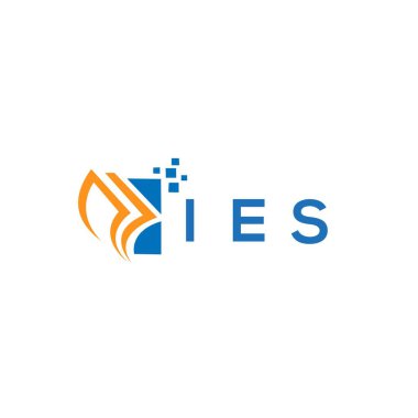 Beyaz arka planda IES kredi onarım logosu tasarımı. IES yaratıcı baş harfleri Growth grafik harf logosu konsepti. IES işletme finans logosu tasarımı.