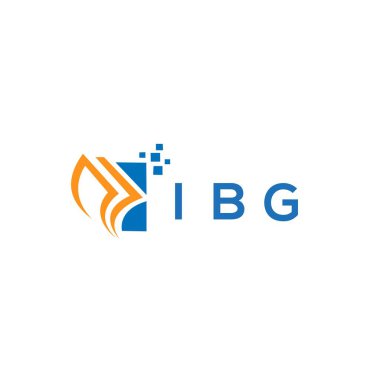 Beyaz arka planda IBG kredi onarım logosu tasarımı. IBG yaratıcı isminin baş harfleri Grafik Harfi Logosu. IBG işletme finans logosu tasarımı.