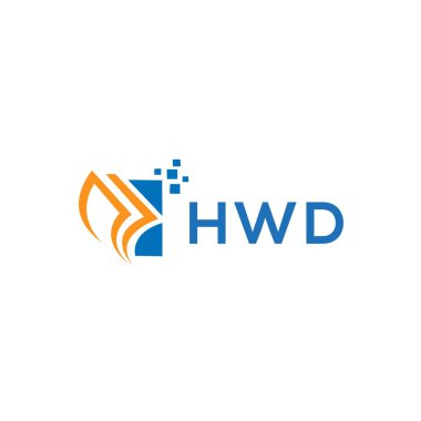 Beyaz arka planda HWD kredi onarım logosu tasarımı. HWD yaratıcı harflerin baş harfleri. Grafik harfi logosu kavramı. HWD işletme finans logosu tasarımı.