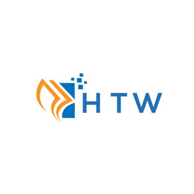 Beyaz arka planda HTW kredi onarım logosu tasarımı. HTW yaratıcı harflerin baş harfleri grafik harfi logosu konsepti. HTW işletme finans logosu tasarımı.