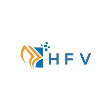 Beyaz arka planda HFV kredi onarım logosu tasarımı. HFV yaratıcı harflerin baş harfleri, grafiksel logo konsepti. HFV işletme finans logosu tasarımı.