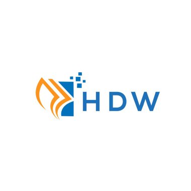 Beyaz arka planda HDW kredi onarım logosu tasarımı. HDW yaratıcı harflerin baş harfleri. Grafik harfi logosu kavramı. HDW işletme finans logosu tasarımı.