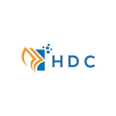 Beyaz arka planda HDC kredi onarım logosu tasarımı. HDC yaratıcı harflerin baş harfleri, grafiksel logo konsepti. HDC işletme finans logosu tasarımı.