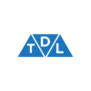 Beyaz arkaplanda DTL 3 üçgen logo tasarımı. DTL yaratıcı harf logosu kavramı.