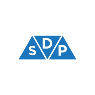 Beyaz arka planda DSP 3 üçgen logo tasarımı. DSP yaratıcı harf logosu kavramı.