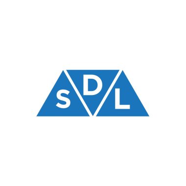 Beyaz arkaplanda DSL 3 üçgen logo tasarımı. DSL yaratıcı harflerin baş harfleri logo kavramı.