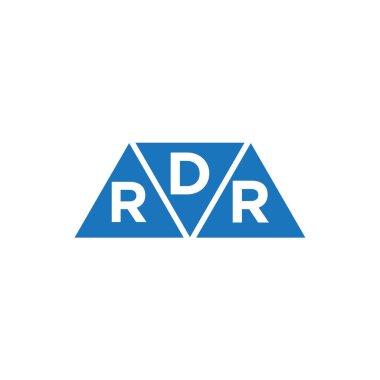 Beyaz arka planda DRR 3 üçgen logo tasarımı. DRR yaratıcı harflerin baş harfleri logo kavramı.