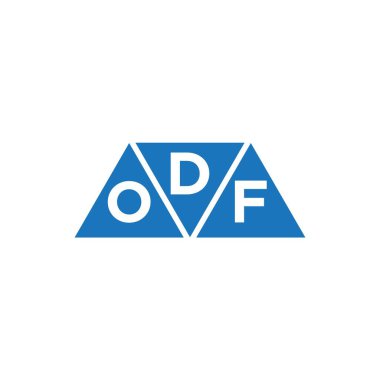 Beyaz arkaplanda DOF 3 üçgen şekil logosu tasarımı. Yaratıcı harflerin baş harfleri logo kavramı.