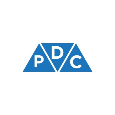 Beyaz arka planda DPC 3 üçgen logo tasarımı. DPC yaratıcı harf logosu kavramı.