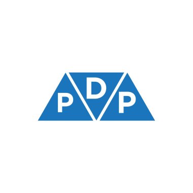 Beyaz arka planda DPP 3 üçgen logo tasarımı. DPP yaratıcı harf logosu kavramı.