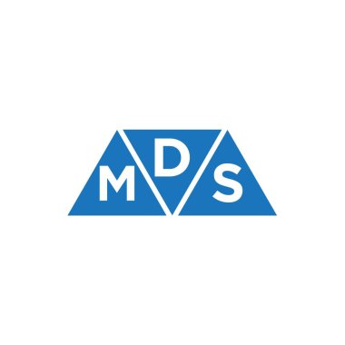 Beyaz arka planda DMS 3 üçgen logo tasarımı. DMS yaratıcı harflerin baş harfleri logo kavramı.