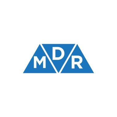Beyaz arka planda DMR 3 üçgen logo tasarımı. DMR yaratıcı harflerin baş harfleri logo kavramı.