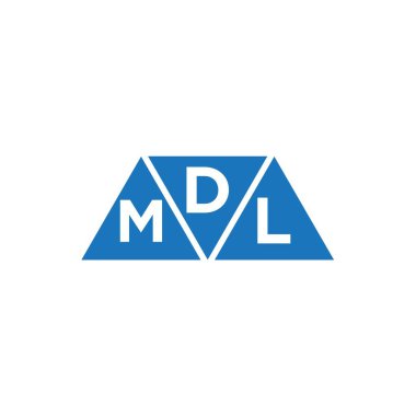 Beyaz arkaplanda DML 3 üçgen logo tasarımı. DML yaratıcı harf logosu kavramı.