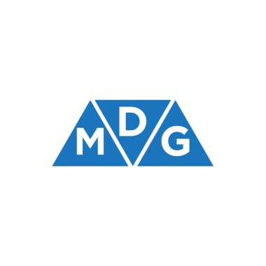 Beyaz arka planda DMG 3 üçgen logo tasarımı. DMG yaratıcı harflerin baş harfleri logo kavramı.
