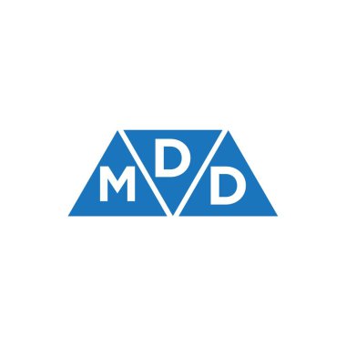 Beyaz arka planda DMD 3 üçgen logo tasarımı. DMD yaratıcı harflerin baş harfleri logo kavramı.