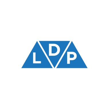 Beyaz arkaplanda DLP 3 üçgen logo tasarımı. DLP yaratıcı harf logosu kavramı.
