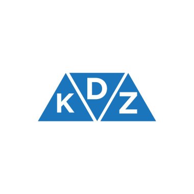Beyaz arka planda DKZ 3 üçgen logo tasarımı. DKZ yaratıcı harf logosu kavramı.