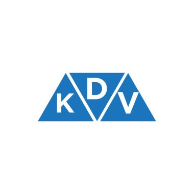 Beyaz arka planda DKV 3 üçgen logo tasarımı. DKV yaratıcı harflerin baş harfleri logo kavramı.