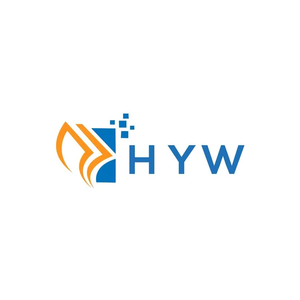 Hyw Kreditreparatur Buchhaltung Logo Design Auf Weißem Hintergrund Hyw Kreative — Stockvektor