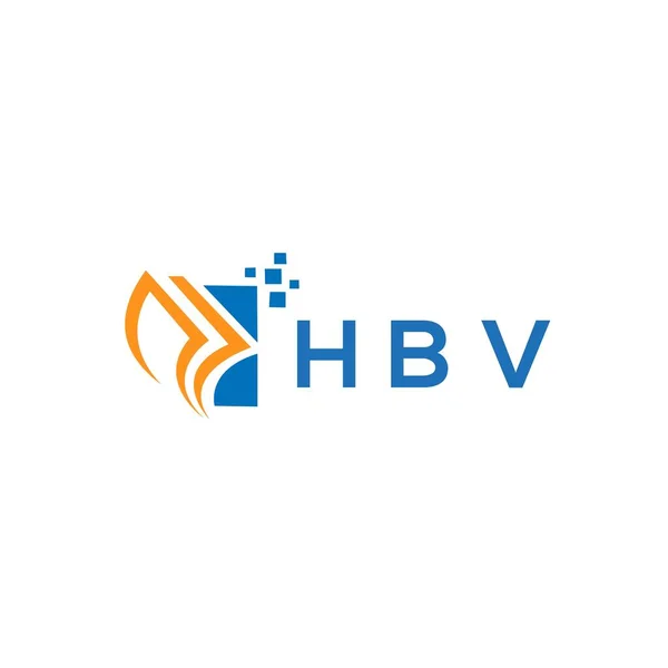 Hbvのクレジット修理会計ロゴデザイン白を背景に Hbvクリエイティブイニシャル成長グラフレターロゴコンセプト Hbvビジネスファイナンスロゴデザイン — ストックベクタ