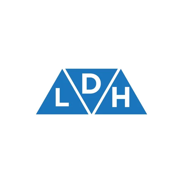 白い背景にDlh 3三角形のロゴデザイン Dlhクリエイティブイニシャルレターロゴコンセプト — ストックベクタ