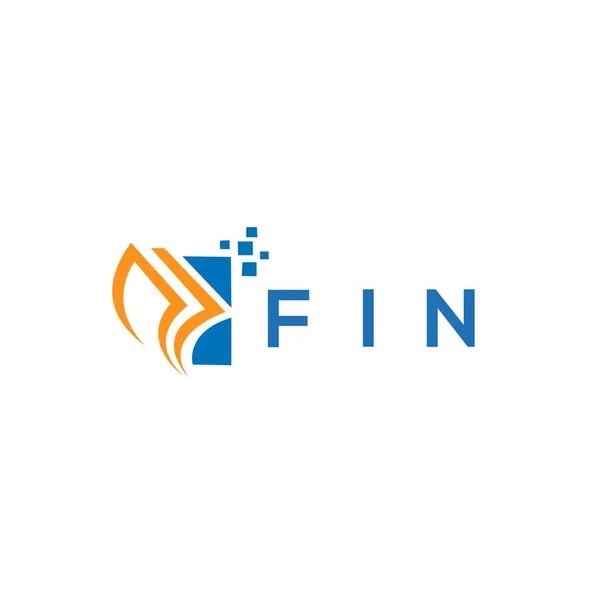 Fin Credit Repair Accounting Logo Design White Background Fin Creative — Stock Vector