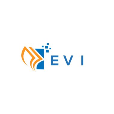 EVI kredi onarım logosu tasarımı beyaz arka planda. EVI yaratıcı baş harfleri büyüyen grafik harf logosu konsepti. EVI işletme finans logosu tasarımı.