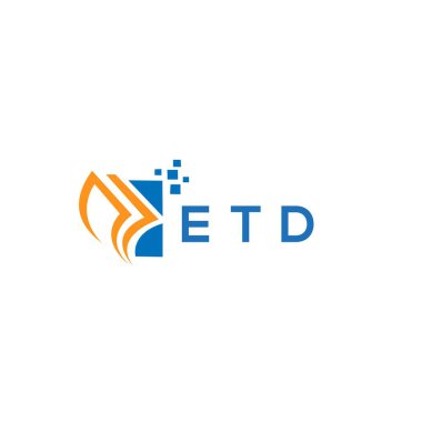 Beyaz arka planda ETD kredi onarım logosu tasarımı. ETD yaratıcı harflerin baş harfleri, grafiksel logo konsepti. ETD işletme finans logosu tasarımı.