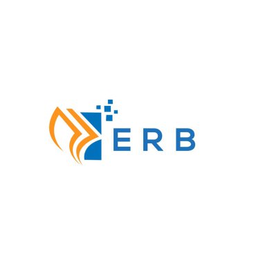 Beyaz arka planda ERB kredi onarım logosu tasarımı. ERB 'nin yaratıcı baş harfleri Growth grafik harfi logosu. ERB işletme finans logosu tasarımı.
