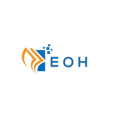 Beyaz arka planda EOH kredi onarım logosu tasarımı. EOH yaratıcı baş harfleri Growth grafik harf logosu kavramı. EOH işletme finans logosu tasarımı.