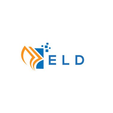 Beyaz arka planda ELD kredi onarım logosu tasarımı. ELD 'nin yaratıcı harflerinin baş harfleri, grafiksel logo konsepti. ELD işletme finans logosu tasarımı.