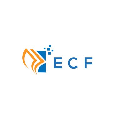 Beyaz arka planda ECF kredi onarım logosu tasarımı. ECF 'nin yaratıcı harflerinin baş harfleri, grafiksel logo konsepti. ECF işletme finans logosu dizaynı. Beyaz arka planda ECF kredi onarım muhasebe logosu tasarımı. ECF yaratıcı baş harfleri Büyüme Grafiği le