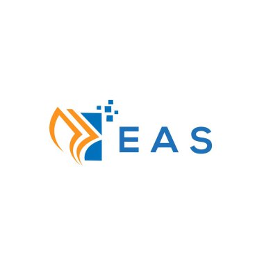 Beyaz arka planda EAS kredi onarım logosu tasarımı. EAS 'ın yaratıcı baş harfleri, büyüyen grafik harf logosu konsepti. EAS işletme finans logosu tasarımı.