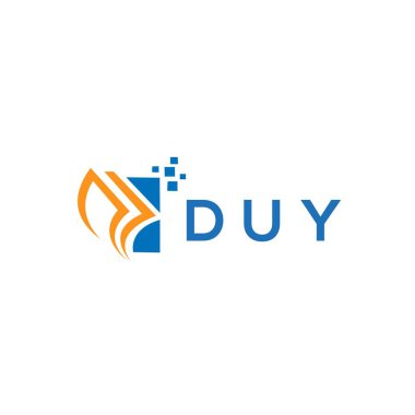 Beyaz arka planda DUY kredi onarım logosu tasarımı. DUY yaratıcı baş harfleri Growth grafik harf logosu kavramı. DUY işletme finans logosu tasarımı.
