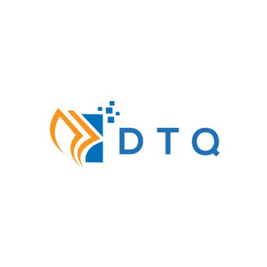 Beyaz arka planda DTQ kredi onarım logosu tasarımı. DTQ yaratıcı baş harfleri Growth grafik harf logosu kavramı. DTQ işletme finans logosu tasarımı.