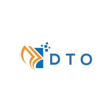 Beyaz arka planda DTO kredi onarım logosu tasarımı. DTO yaratıcı baş harfleri Growth grafik harf logosu konsepti. DTO işletme finans logosu tasarımı.