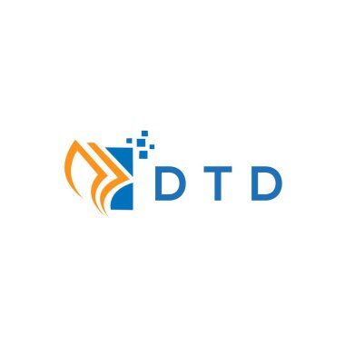Beyaz arka planda DTD kredi onarım logosu tasarımı. DTD yaratıcı harflerin baş harfleri Grafik Harfi Logosu. DTD işletme finans logosu tasarımı.