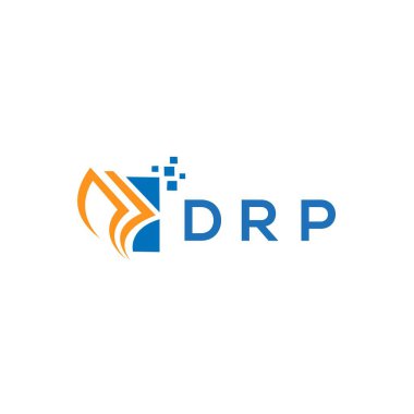 Beyaz arka planda DRP kredi onarım logosu tasarımı. DRP yaratıcı baş harfleri Growth grafik harf logosu konsepti. DRP işletme finans logosu tasarımı.